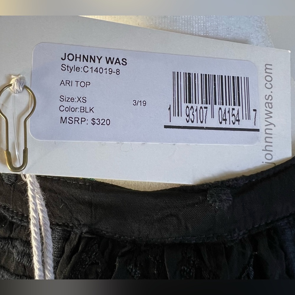 Johnny Was Black Ari Eyelet Blouse, XS with Black Lace Slip Cami,  Size M, NWT - Picture 14 of 16
